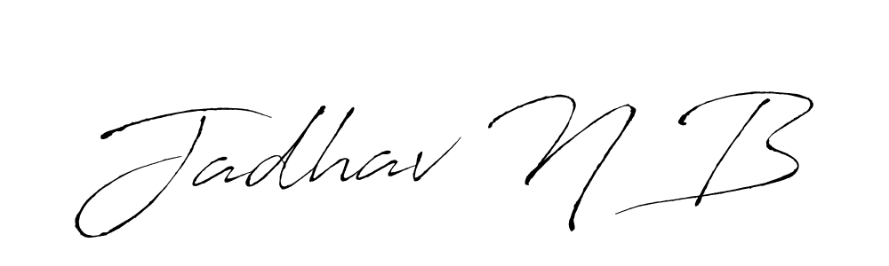 This is the best signature style for the Jadhav N B name. Also you like these signature font (Antro_Vectra). Mix name signature. Jadhav N B signature style 6 images and pictures png