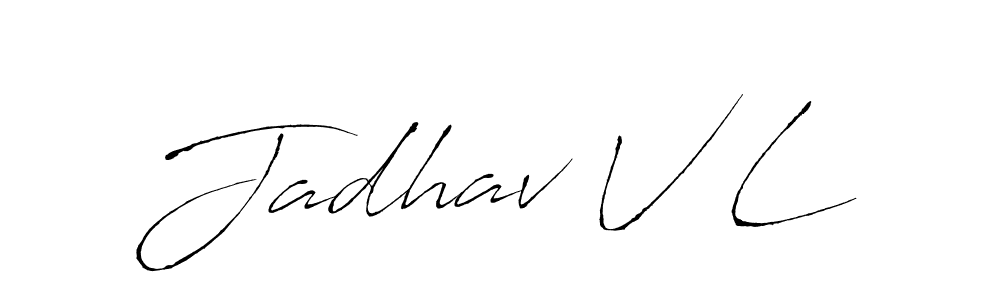 Use a signature maker to create a handwritten signature online. With this signature software, you can design (Antro_Vectra) your own signature for name Jadhav V L. Jadhav V L signature style 6 images and pictures png