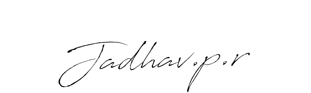 How to make Jadhav.p.r name signature. Use Antro_Vectra style for creating short signs online. This is the latest handwritten sign. Jadhav.p.r signature style 6 images and pictures png