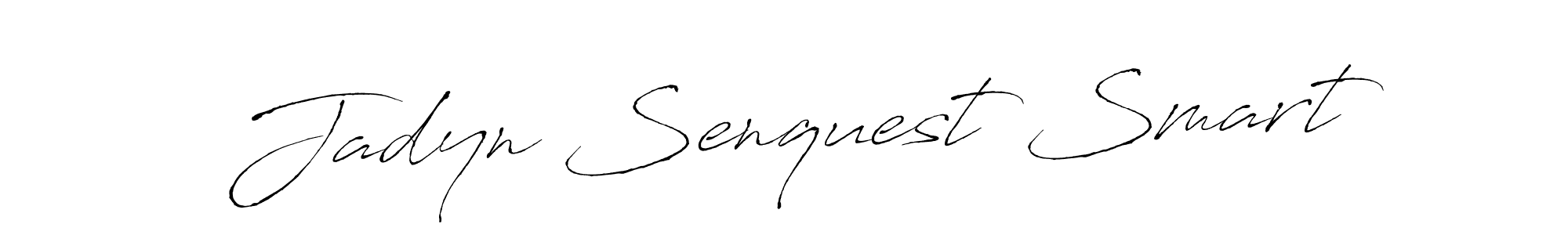 Antro_Vectra is a professional signature style that is perfect for those who want to add a touch of class to their signature. It is also a great choice for those who want to make their signature more unique. Get Jadyn Senquest Smart name to fancy signature for free. Jadyn Senquest Smart signature style 6 images and pictures png