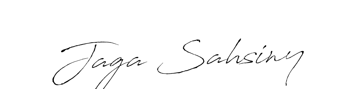 How to make Jaga Sahsiny name signature. Use Antro_Vectra style for creating short signs online. This is the latest handwritten sign. Jaga Sahsiny signature style 6 images and pictures png