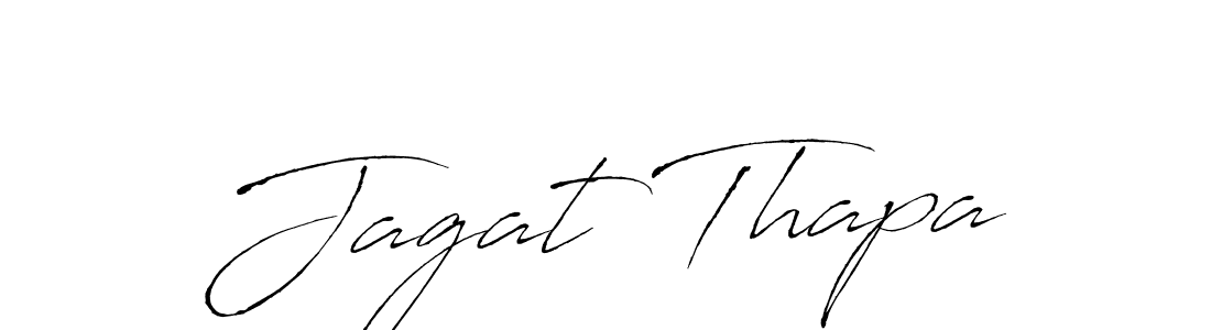 The best way (Antro_Vectra) to make a short signature is to pick only two or three words in your name. The name Jagat Thapa include a total of six letters. For converting this name. Jagat Thapa signature style 6 images and pictures png