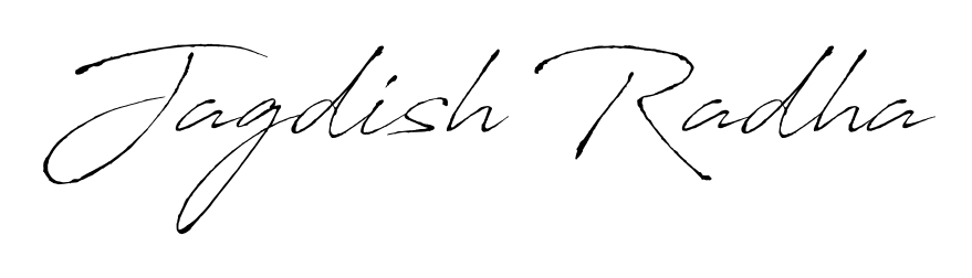 Achieve flawless digital penmanship with Jagdish Radha name in Antro_Vectra font. The perfect tool for creating online signatures. Jagdish Radha signature style 6 images and pictures png