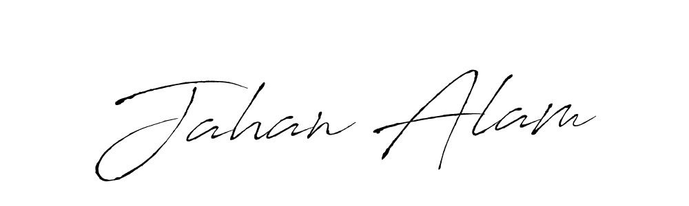 Make a beautiful signature design for name Jahan Alam. With this signature (Antro_Vectra) style, you can create a handwritten signature for free. Jahan Alam signature style 6 images and pictures png