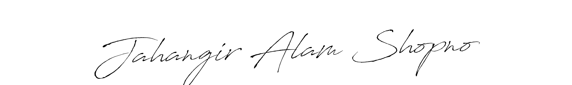 Jahangir Alam Shopno stylish signature style. Best Handwritten Sign (Antro_Vectra) for my name. Handwritten Signature Collection Ideas for my name Jahangir Alam Shopno. Jahangir Alam Shopno signature style 6 images and pictures png