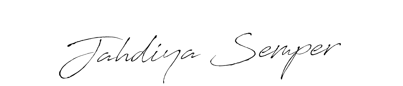 Make a beautiful signature design for name Jahdiya Semper. With this signature (Antro_Vectra) style, you can create a handwritten signature for free. Jahdiya Semper signature style 6 images and pictures png