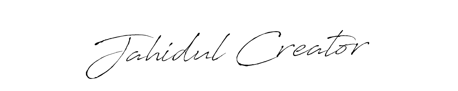 Antro_Vectra is a professional signature style that is perfect for those who want to add a touch of class to their signature. It is also a great choice for those who want to make their signature more unique. Get Jahidul Creator name to fancy signature for free. Jahidul Creator signature style 6 images and pictures png