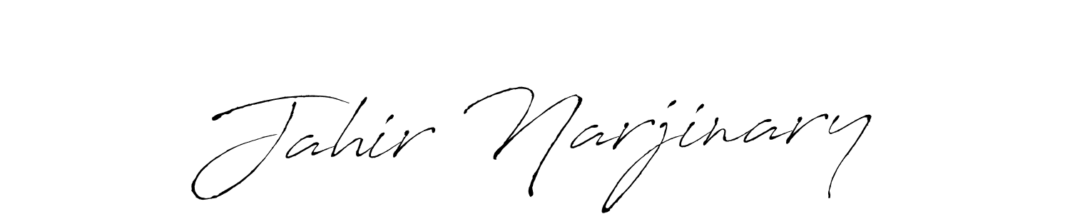 How to make Jahir Narjinary name signature. Use Antro_Vectra style for creating short signs online. This is the latest handwritten sign. Jahir Narjinary signature style 6 images and pictures png