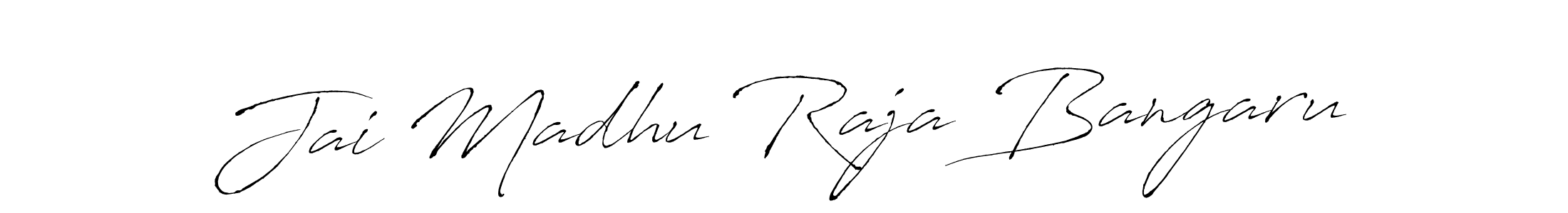 The best way (Antro_Vectra) to make a short signature is to pick only two or three words in your name. The name Jai Madhu Raja Bangaru include a total of six letters. For converting this name. Jai Madhu Raja Bangaru signature style 6 images and pictures png