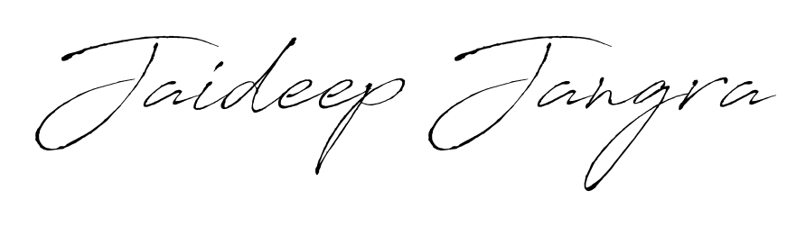 Create your official email sign-off with Jaideep Jangra name in Antro_Vectra style. Crisp, clean, and perfectly legible across all screens. Jaideep Jangra signature style 6 images and pictures png