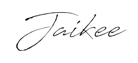 Use a signature maker to create a handwritten signature online. With this signature software, you can design (Antro_Vectra) your own signature for name Jaikee. Jaikee signature style 6 images and pictures png