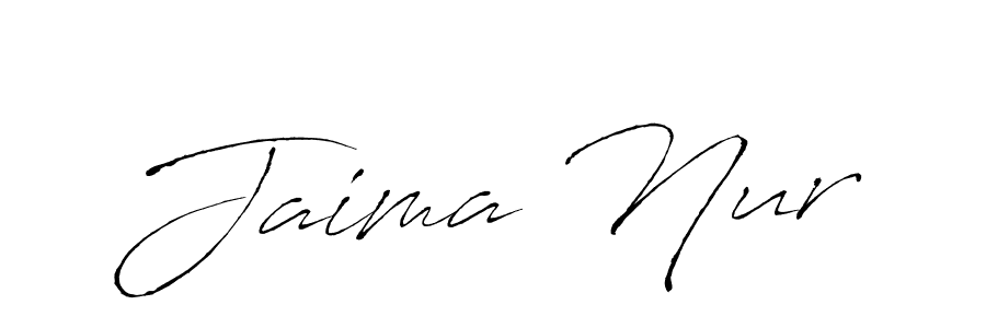 How to make Jaima Nur name signature. Use Antro_Vectra style for creating short signs online. This is the latest handwritten sign. Jaima Nur signature style 6 images and pictures png