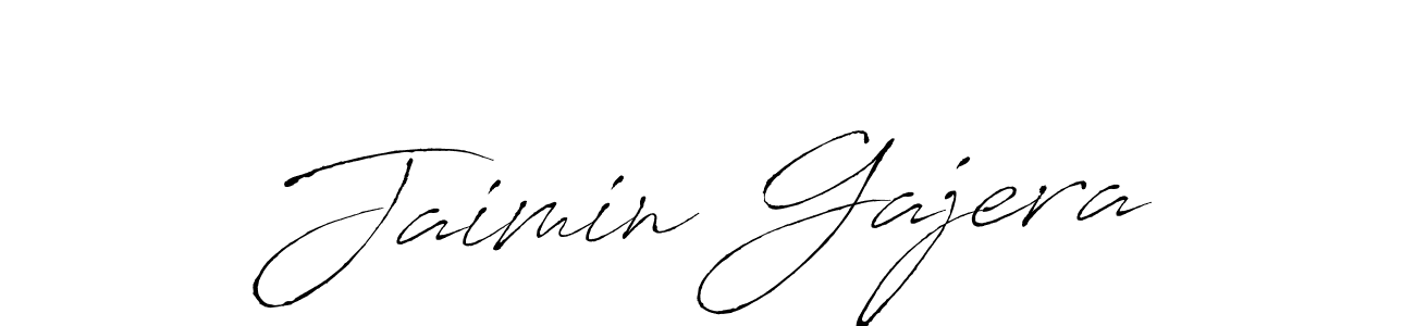 Make a beautiful signature design for name Jaimin Gajera. With this signature (Antro_Vectra) style, you can create a handwritten signature for free. Jaimin Gajera signature style 6 images and pictures png