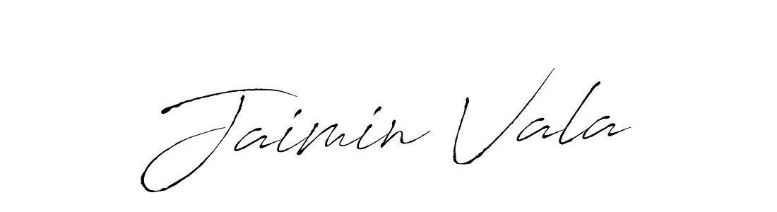 Design your own signature with our free online signature maker. With this signature software, you can create a handwritten (Antro_Vectra) signature for name Jaimin Vala. Jaimin Vala signature style 6 images and pictures png