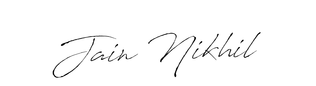 You should practise on your own different ways (Antro_Vectra) to write your name (Jain Nikhil) in signature. don't let someone else do it for you. Jain Nikhil signature style 6 images and pictures png