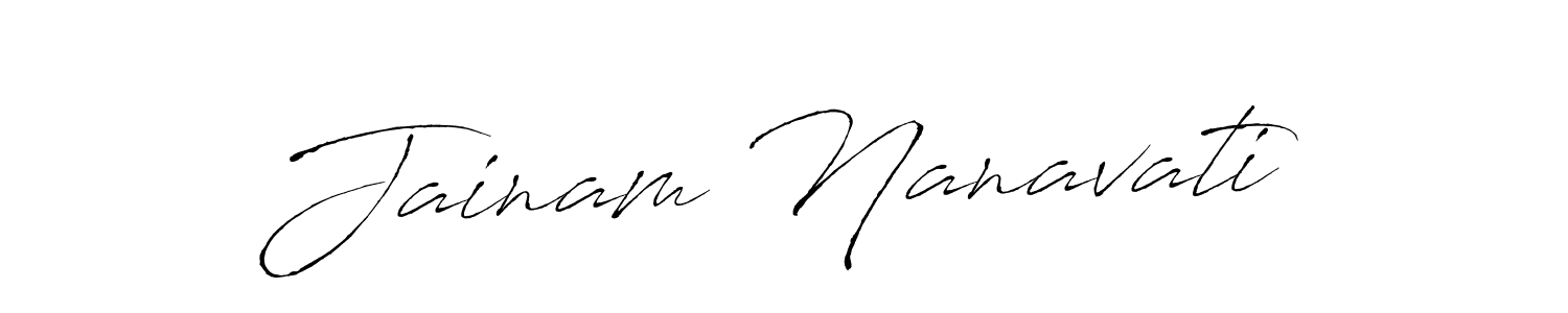 Design your own signature with our free online signature maker. With this signature software, you can create a handwritten (Antro_Vectra) signature for name Jainam Nanavati. Jainam Nanavati signature style 6 images and pictures png