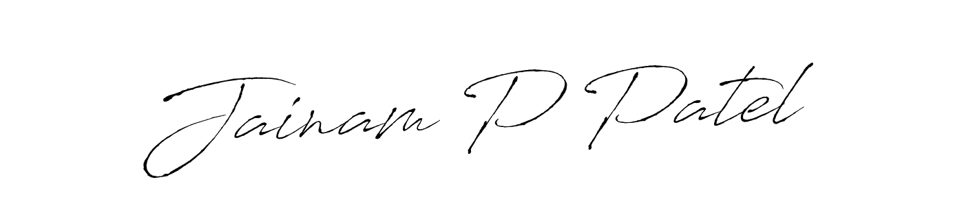 Antro_Vectra is a professional signature style that is perfect for those who want to add a touch of class to their signature. It is also a great choice for those who want to make their signature more unique. Get Jainam P Patel name to fancy signature for free. Jainam P Patel signature style 6 images and pictures png