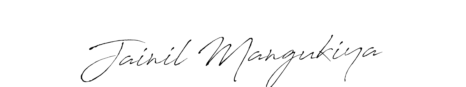 Antro_Vectra is a professional signature style that is perfect for those who want to add a touch of class to their signature. It is also a great choice for those who want to make their signature more unique. Get Jainil Mangukiya name to fancy signature for free. Jainil Mangukiya signature style 6 images and pictures png