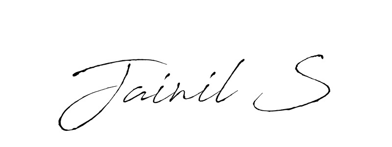 It looks lik you need a new signature style for name Jainil S. Design unique handwritten (Antro_Vectra) signature with our free signature maker in just a few clicks. Jainil S signature style 6 images and pictures png