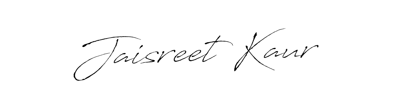 How to make Jaisreet Kaur name signature. Use Antro_Vectra style for creating short signs online. This is the latest handwritten sign. Jaisreet Kaur signature style 6 images and pictures png