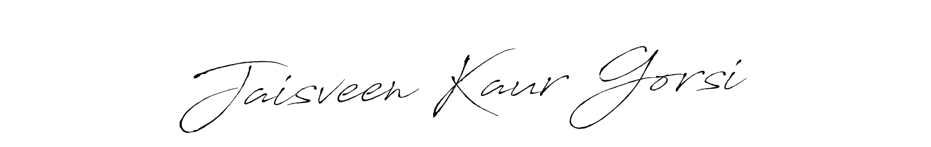 The best way (Antro_Vectra) to make a short signature is to pick only two or three words in your name. The name Jaisveen Kaur Gorsi include a total of six letters. For converting this name. Jaisveen Kaur Gorsi signature style 6 images and pictures png