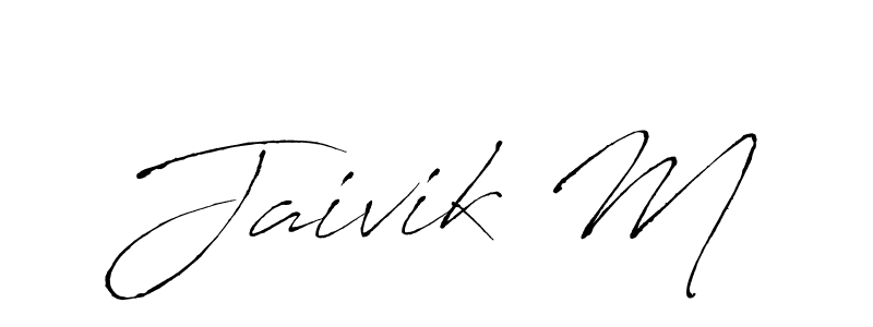 Create a beautiful signature design for name Jaivik M. With this signature (Antro_Vectra) fonts, you can make a handwritten signature for free. Jaivik M signature style 6 images and pictures png