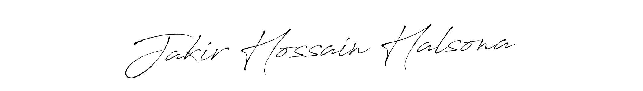 Create a beautiful signature design for name Jakir Hossain Halsona. With this signature (Antro_Vectra) fonts, you can make a handwritten signature for free. Jakir Hossain Halsona signature style 6 images and pictures png