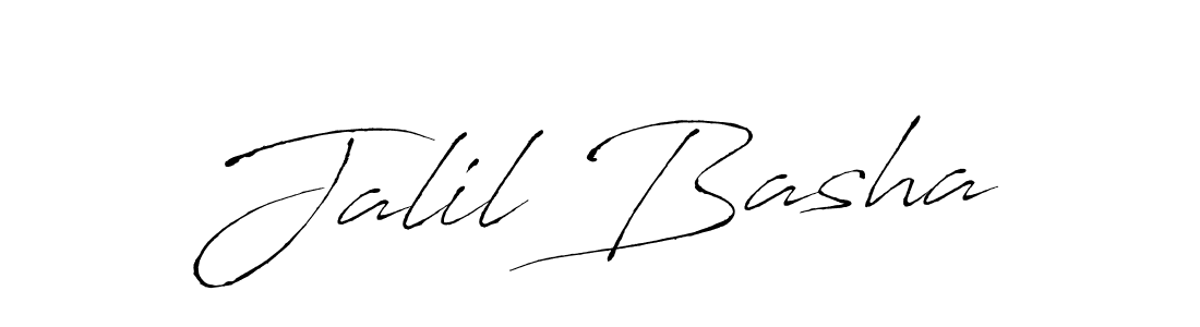 Make a beautiful signature design for name Jalil Basha. With this signature (Antro_Vectra) style, you can create a handwritten signature for free. Jalil Basha signature style 6 images and pictures png
