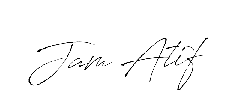 How to make Jam Atif name signature. Use Antro_Vectra style for creating short signs online. This is the latest handwritten sign. Jam Atif signature style 6 images and pictures png