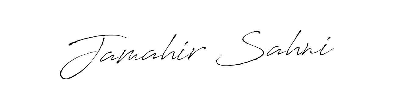 Create a beautiful signature design for name Jamahir Sahni. With this signature (Antro_Vectra) fonts, you can make a handwritten signature for free. Jamahir Sahni signature style 6 images and pictures png