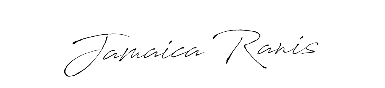 How to make Jamaica Ranis name signature. Use Antro_Vectra style for creating short signs online. This is the latest handwritten sign. Jamaica Ranis signature style 6 images and pictures png