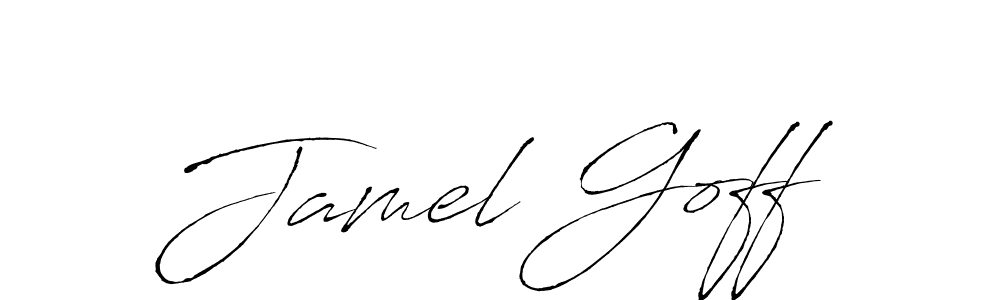 You should practise on your own different ways (Antro_Vectra) to write your name (Jamel Goff) in signature. don't let someone else do it for you. Jamel Goff signature style 6 images and pictures png