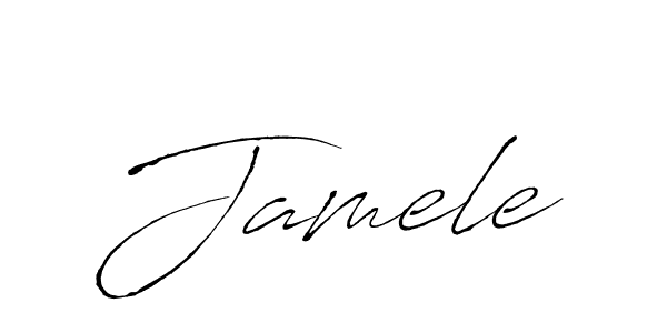 Design your own signature with our free online signature maker. With this signature software, you can create a handwritten (Antro_Vectra) signature for name Jamele. Jamele signature style 6 images and pictures png