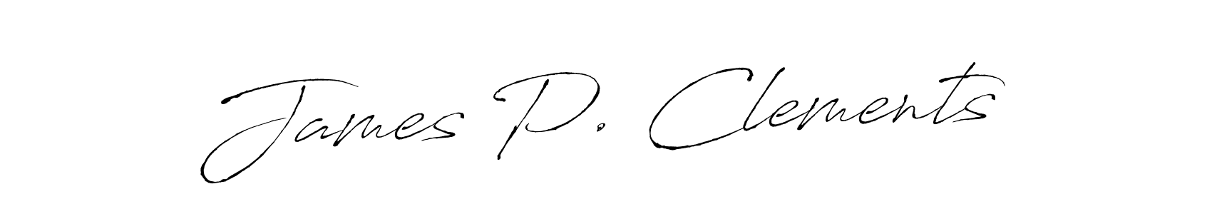 Design your own signature with our free online signature maker. With this signature software, you can create a handwritten (Antro_Vectra) signature for name James P. Clements. James P. Clements signature style 6 images and pictures png