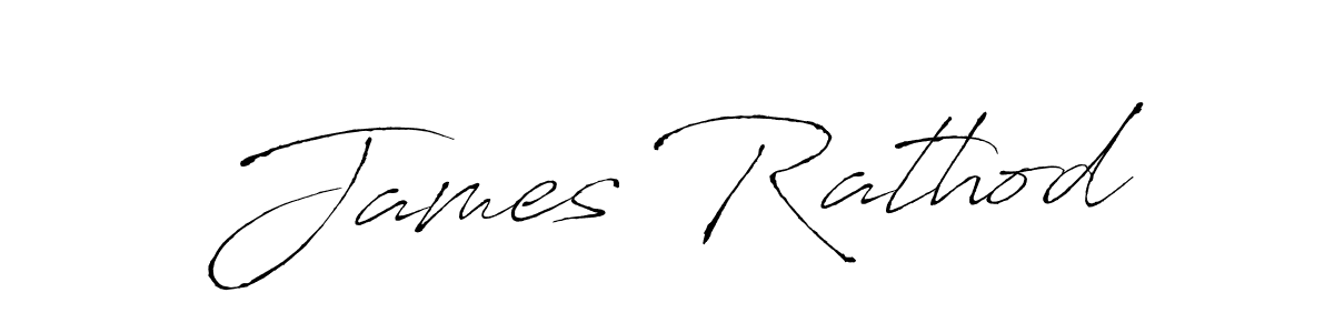 Design your own signature with our free online signature maker. With this signature software, you can create a handwritten (Antro_Vectra) signature for name James Rathod. James Rathod signature style 6 images and pictures png