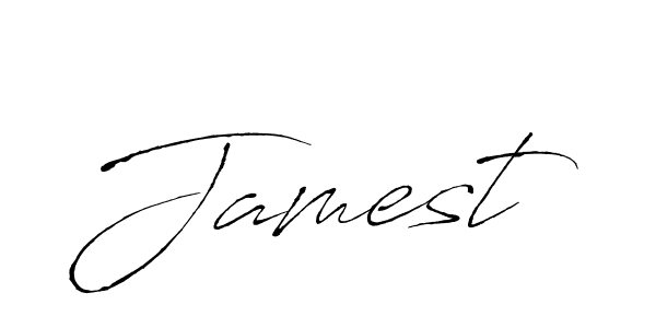 Make a beautiful signature design for name Jamest. With this signature (Antro_Vectra) style, you can create a handwritten signature for free. Jamest signature style 6 images and pictures png