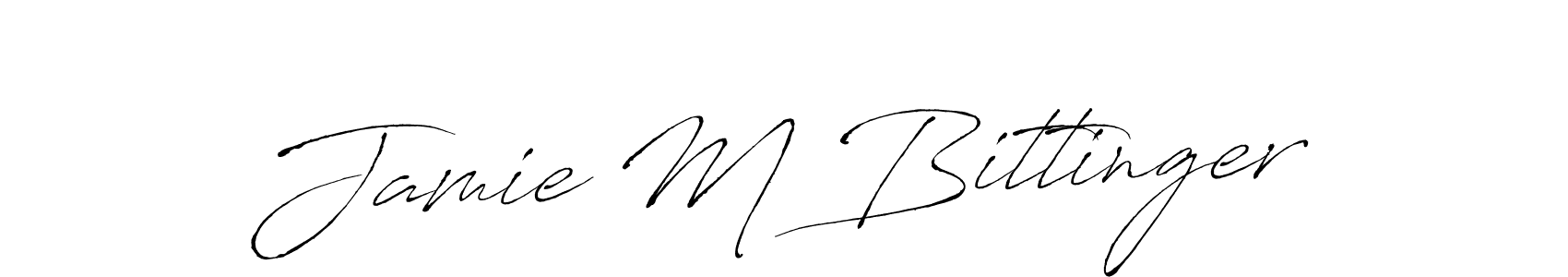 Jamie M Bittinger stylish signature style. Best Handwritten Sign (Antro_Vectra) for my name. Handwritten Signature Collection Ideas for my name Jamie M Bittinger. Jamie M Bittinger signature style 6 images and pictures png