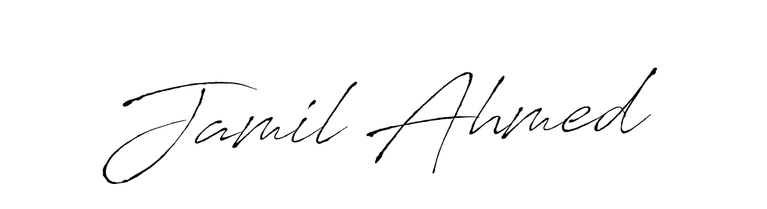 Use a signature maker to create a handwritten signature online. With this signature software, you can design (Antro_Vectra) your own signature for name Jamil Ahmed. Jamil Ahmed signature style 6 images and pictures png