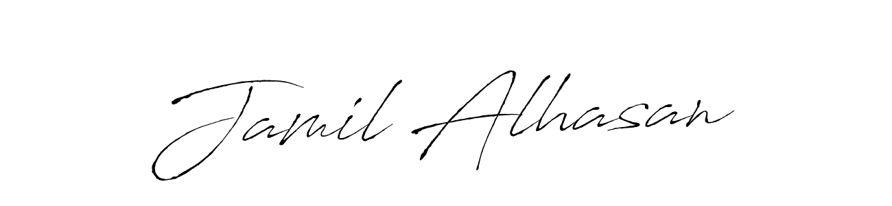 Make a beautiful signature design for name Jamil Alhasan. With this signature (Antro_Vectra) style, you can create a handwritten signature for free. Jamil Alhasan signature style 6 images and pictures png