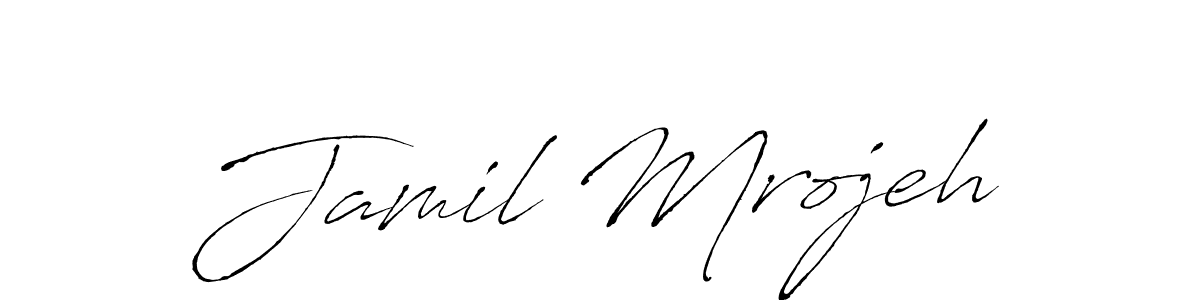 Also we have Jamil Mrojeh name is the best signature style. Create professional handwritten signature collection using Antro_Vectra autograph style. Jamil Mrojeh signature style 6 images and pictures png