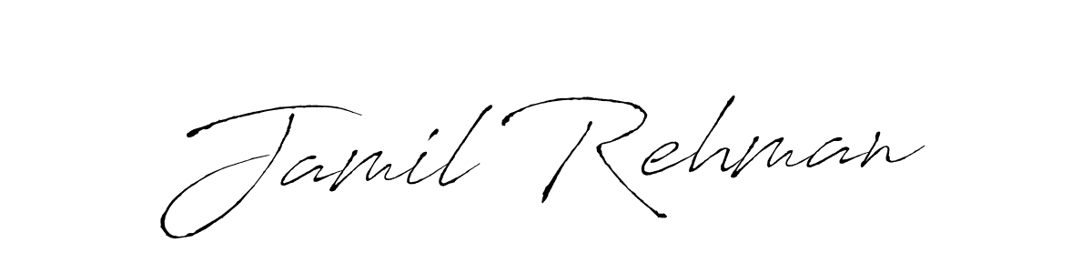 Make a beautiful signature design for name Jamil Rehman. With this signature (Antro_Vectra) style, you can create a handwritten signature for free. Jamil Rehman signature style 6 images and pictures png