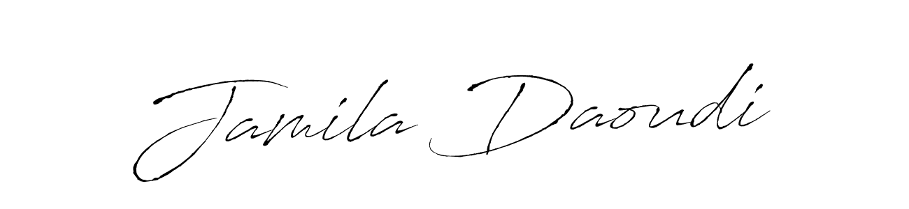 Create a beautiful signature design for name Jamila Daoudi. With this signature (Antro_Vectra) fonts, you can make a handwritten signature for free. Jamila Daoudi signature style 6 images and pictures png