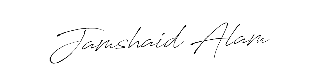 How to make Jamshaid Alam name signature. Use Antro_Vectra style for creating short signs online. This is the latest handwritten sign. Jamshaid Alam signature style 6 images and pictures png