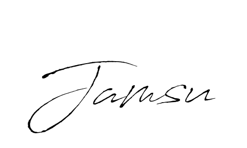 Make a beautiful signature design for name Jamsu. With this signature (Antro_Vectra) style, you can create a handwritten signature for free. Jamsu signature style 6 images and pictures png