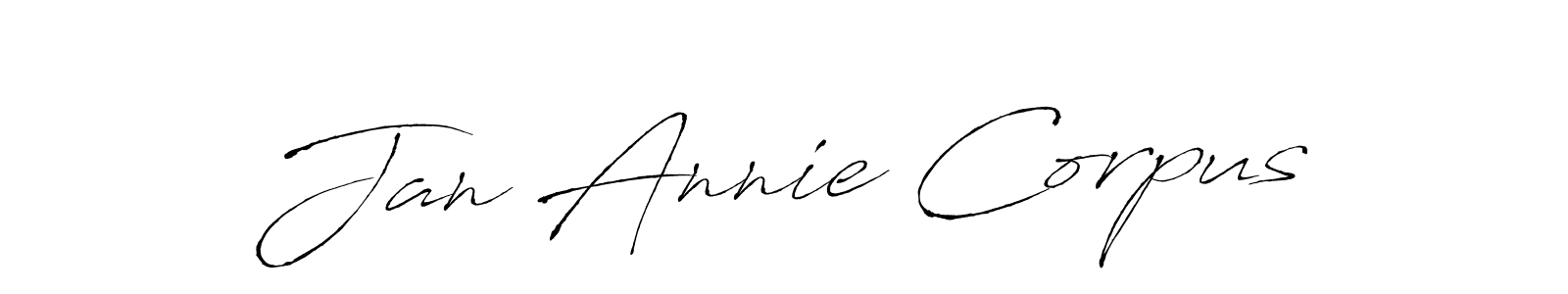 Create a beautiful signature design for name Jan Annie Corpus. With this signature (Antro_Vectra) fonts, you can make a handwritten signature for free. Jan Annie Corpus signature style 6 images and pictures png
