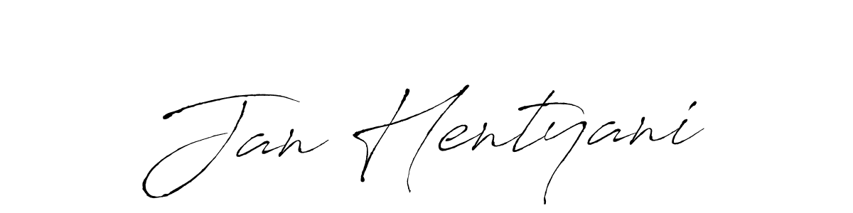 Use a signature maker to create a handwritten signature online. With this signature software, you can design (Antro_Vectra) your own signature for name Jan Hentyani. Jan Hentyani signature style 6 images and pictures png