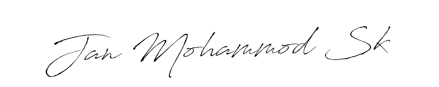 How to make Jan Mohammod Sk name signature. Use Antro_Vectra style for creating short signs online. This is the latest handwritten sign. Jan Mohammod Sk signature style 6 images and pictures png