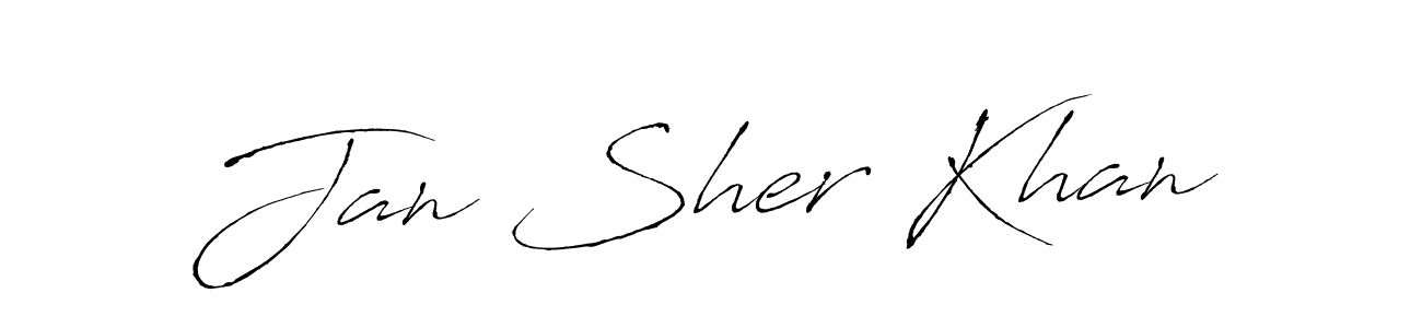 Make a beautiful signature design for name Jan Sher Khan. With this signature (Antro_Vectra) style, you can create a handwritten signature for free. Jan Sher Khan signature style 6 images and pictures png