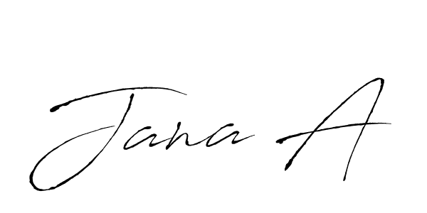 Similarly Antro_Vectra is the best handwritten signature design. Signature creator online .You can use it as an online autograph creator for name Jana A. Jana A signature style 6 images and pictures png