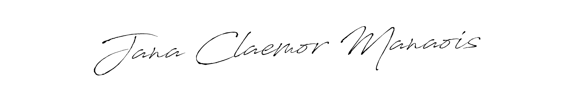 The best way (Antro_Vectra) to make a short signature is to pick only two or three words in your name. The name Jana Claemor Manaois include a total of six letters. For converting this name. Jana Claemor Manaois signature style 6 images and pictures png